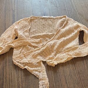 Alice + Olivia Textured Cream Cardigan